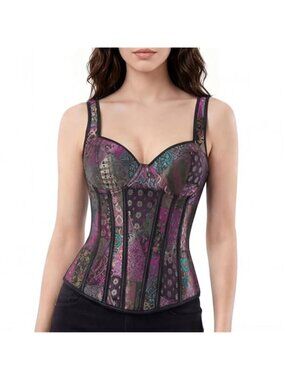 Women's Overbust Corset Tops Plus Size Pirate  Strap Bustier Corset